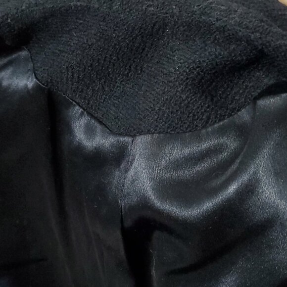 VINTAGE DEARDON BLACK LONG COAT WITH FUR COLLAR AND TRIM - Picture 16 of 16